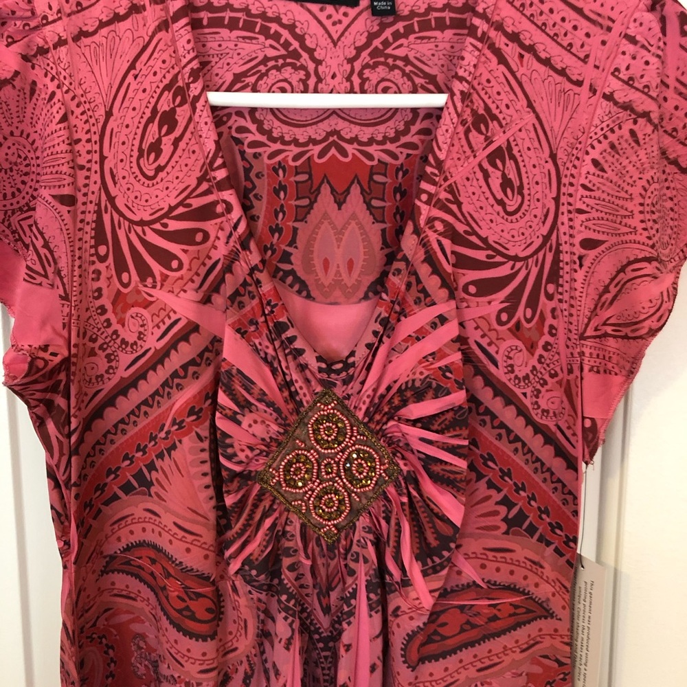 Apt 9 beaded dress Medium Red flutter sleeve